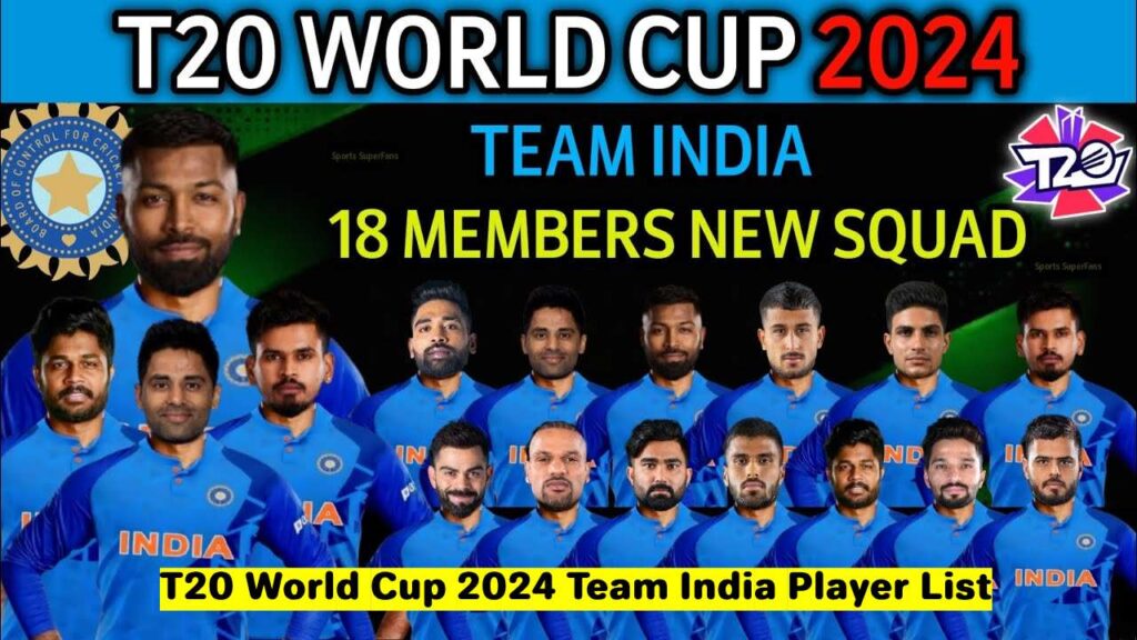 T20 World Cup 2024 Team India Player List